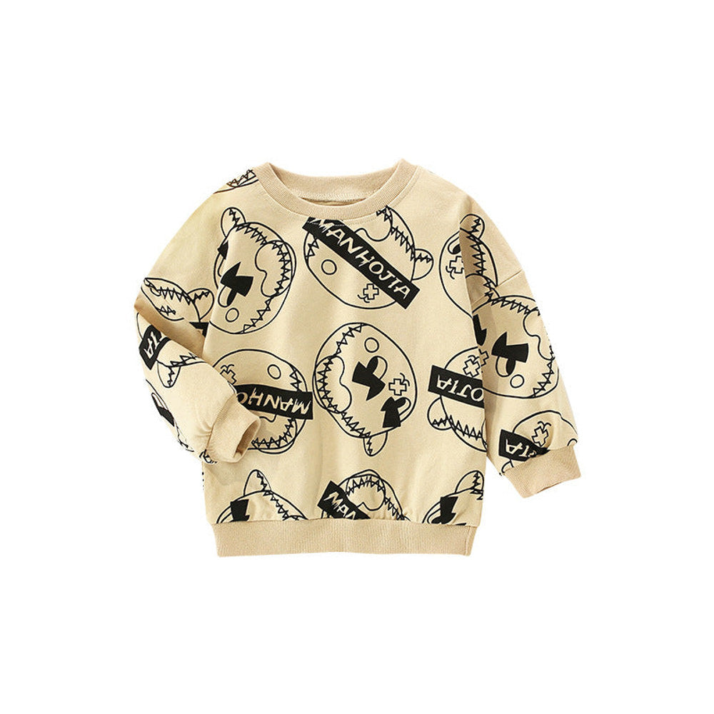 MyKids-USA® Baby Boy Print Pattern Crewneck Cotton Fashion Hoodie