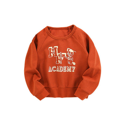 MyKids-USA® Baby Cartoon And Letters Print Pattern Loose Hoodie