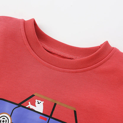 MyKids-USA® Baby Cartoon Bear Pattern Long Sleeve Cotton Terry Hoodie