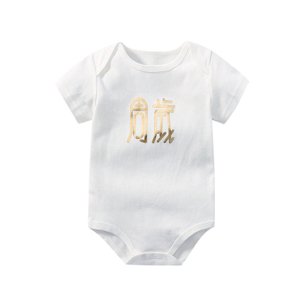 MyKids-USA® Baby Solid Color Printed Pattern Cute Triangle bodysuit