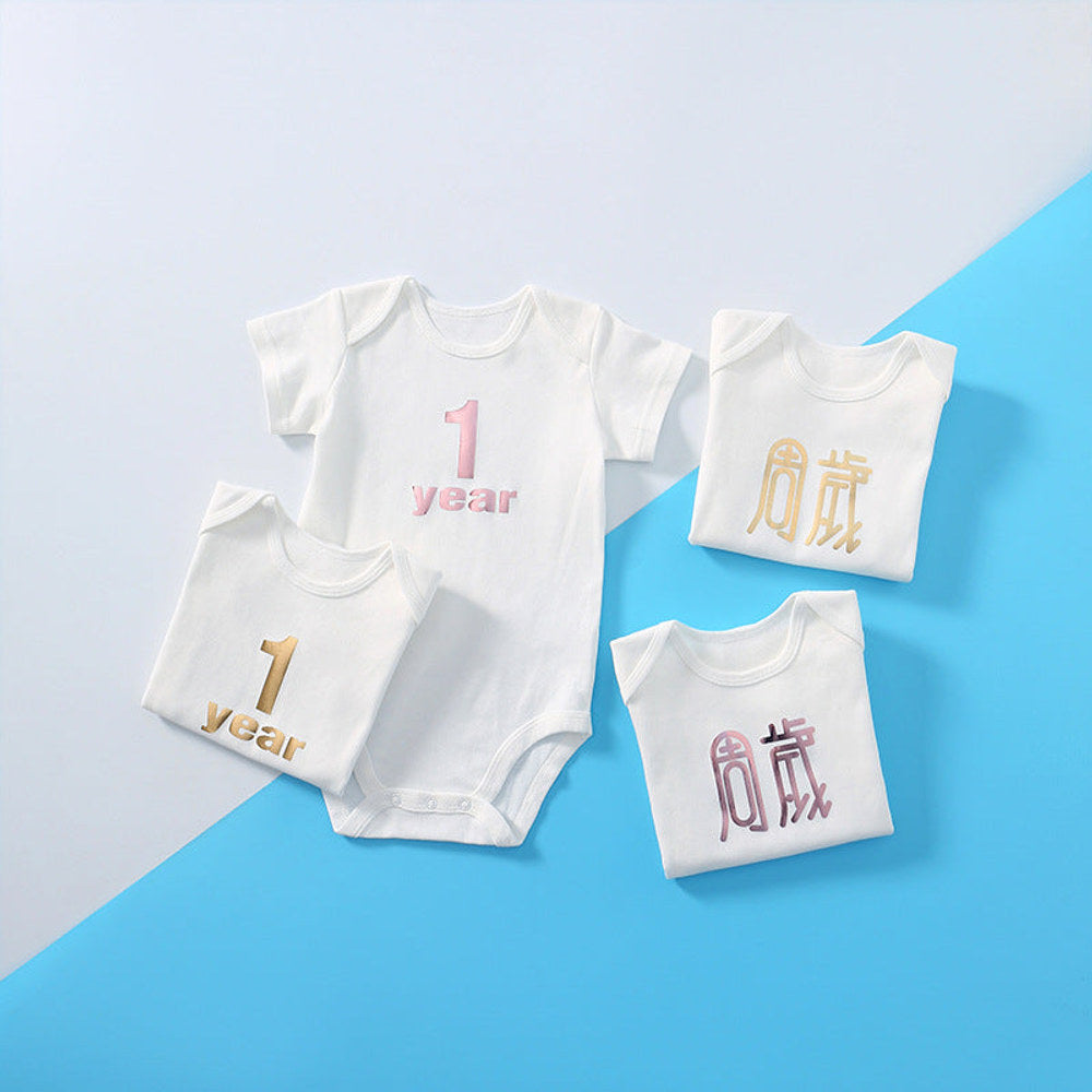 MyKids-USA® Baby Solid Color Printed Pattern Cute Triangle bodysuit