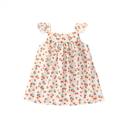 MyKids-USA® Baby Floral Graphic Sleeveless Sling Casual Dress