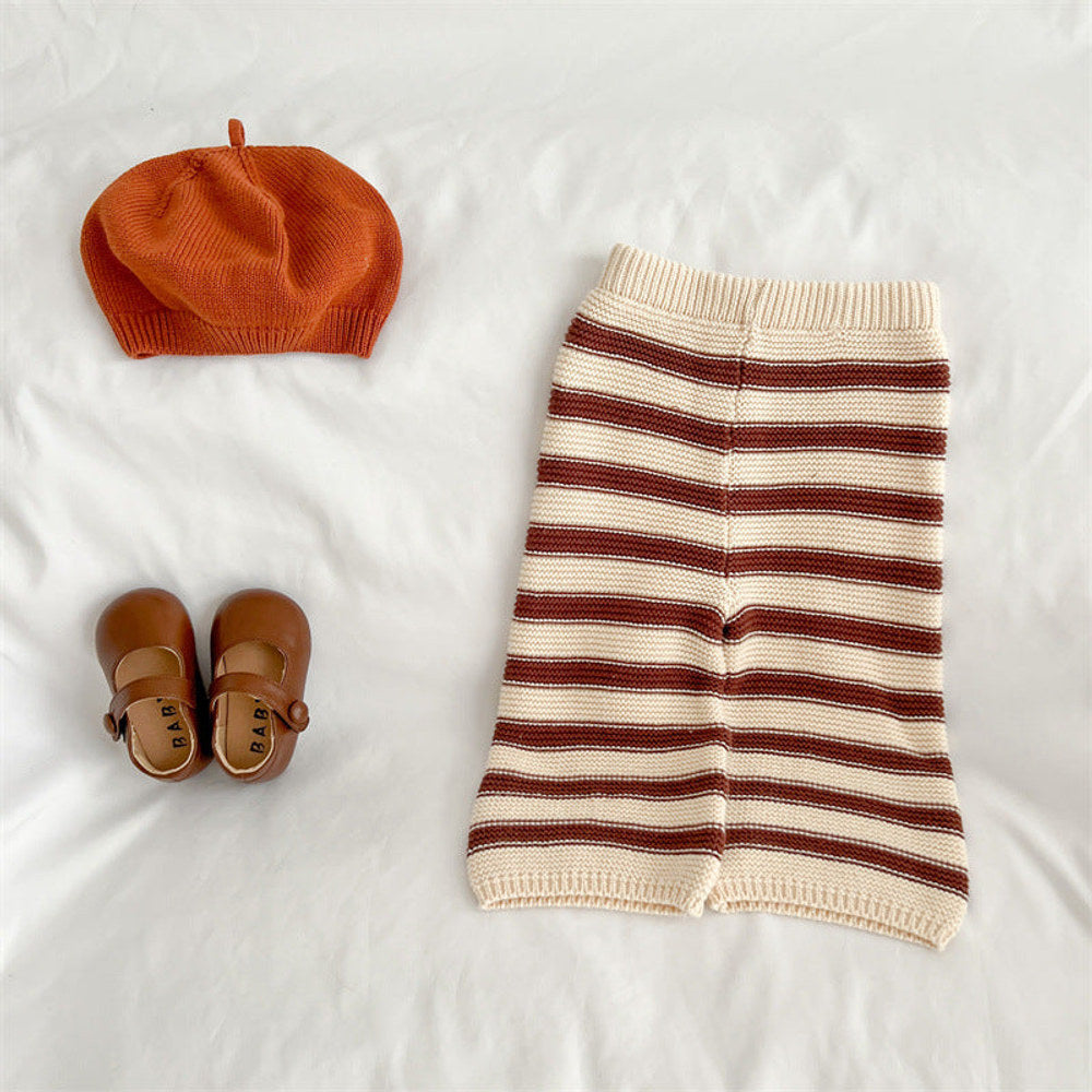 MyKids-USA® Baby Striped Pattern Lapel Knitted Cardigan or Pants