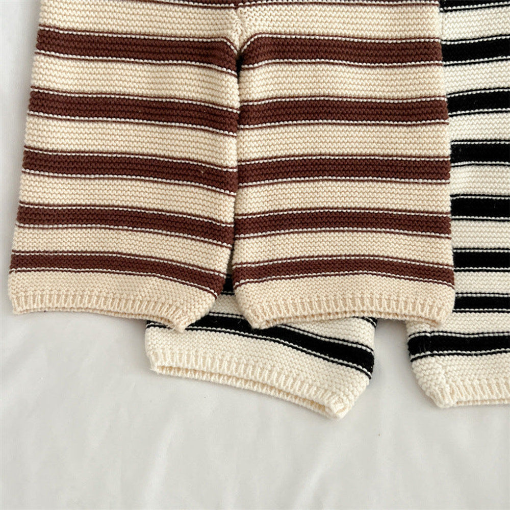 MyKids-USA® Baby Striped Pattern Lapel Knitted Cardigan or Pants