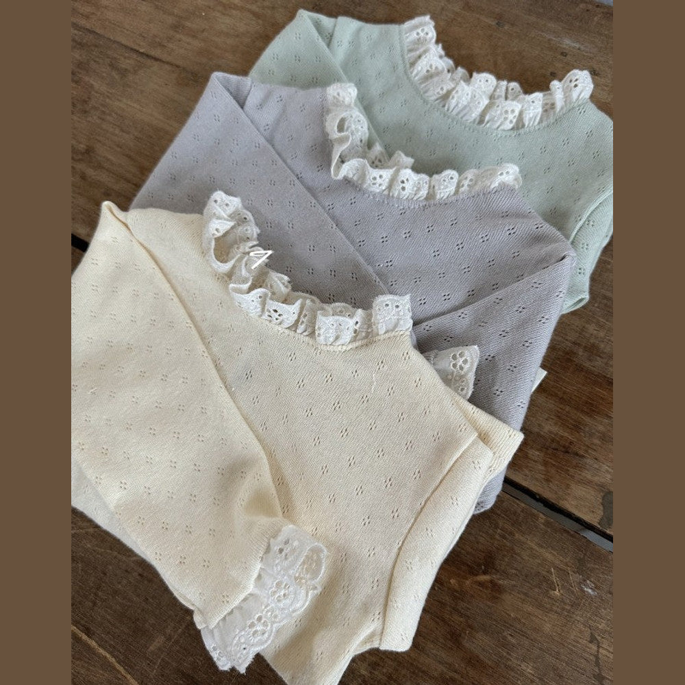 MyKids-USA® Baby Solid Color Mesh Patched Design Knitwear