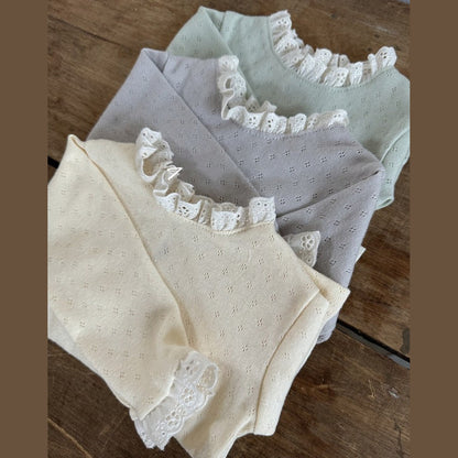 MyKids-USA® Baby Solid Color Mesh Patched Design Knitwear
