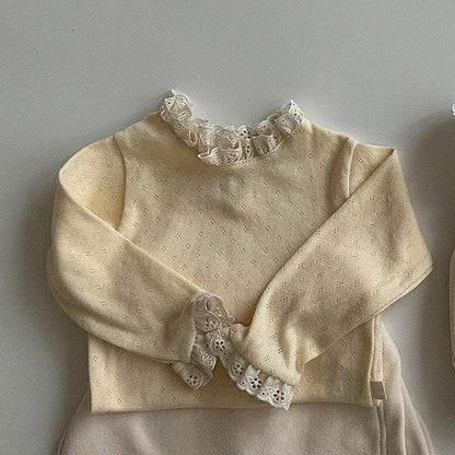 MyKids-USA® Baby Solid Color Mesh Patched Design Knitwear
