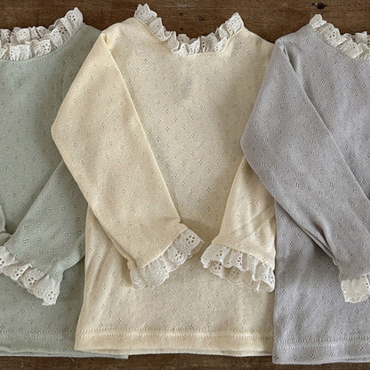 MyKids-USA® Baby Solid Color Mesh Patched Design Knitwear