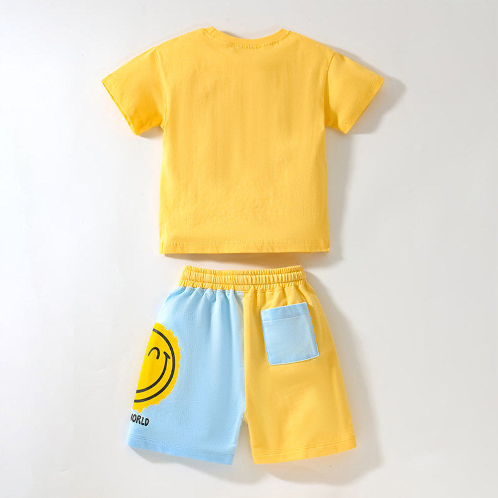MyKids-USA® Baby Boy Smile Print Pattern Color Matching Design Clothing Sets