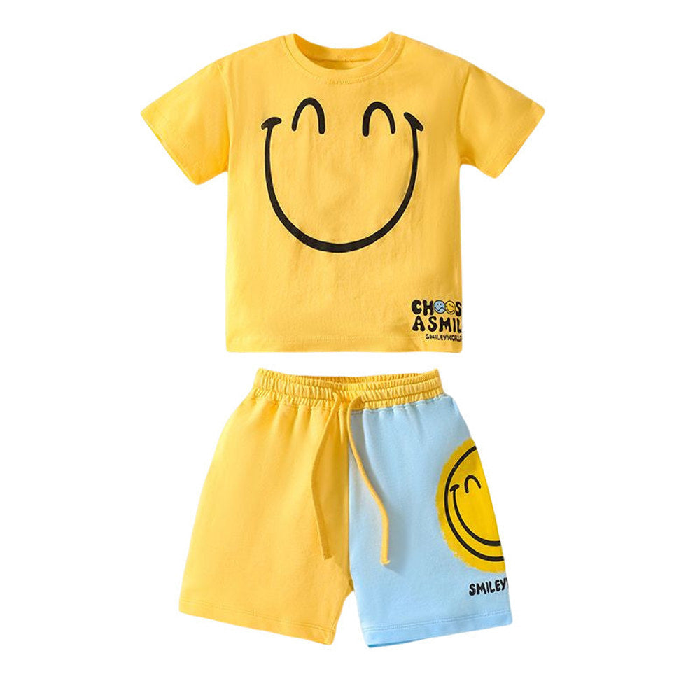 MyKids-USA® Baby Boy Smile Print Pattern Color Matching Design Clothing Sets