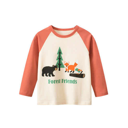 MyKids-USA® Baby Boy Cartoon Animal Print Pattern Cute Simple Style Shirt
