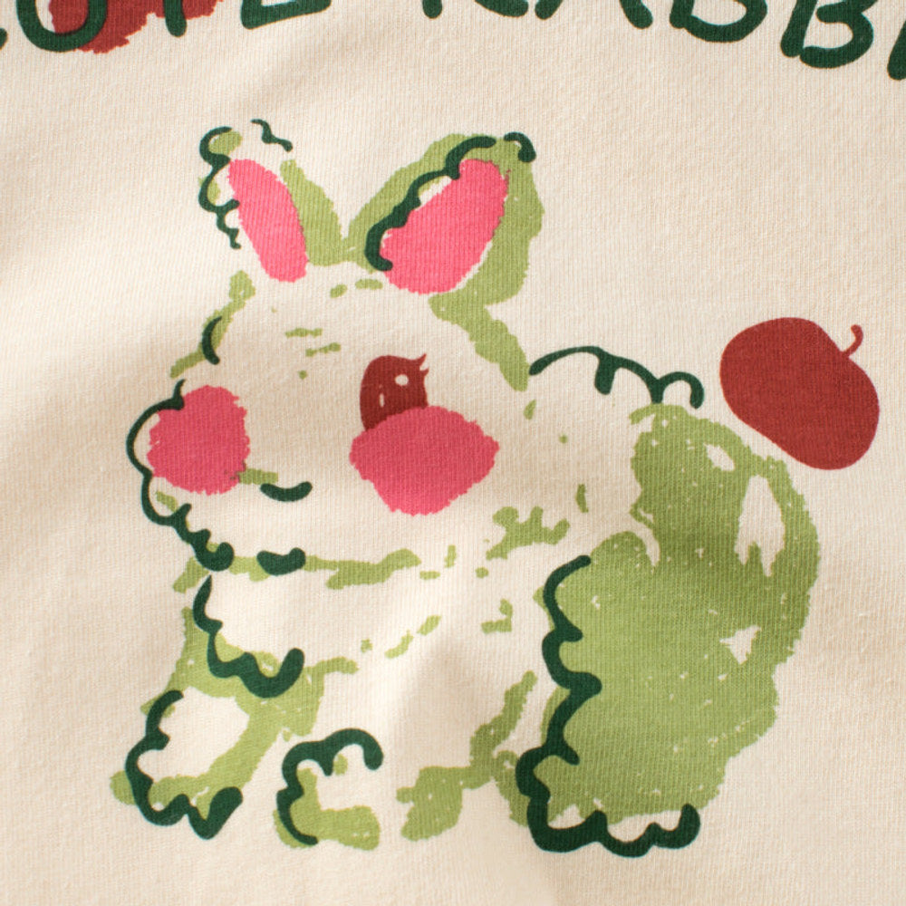 MyKids-USA® Baby Girl Cute Bunny Print Pattern Colorblock Design Shirt