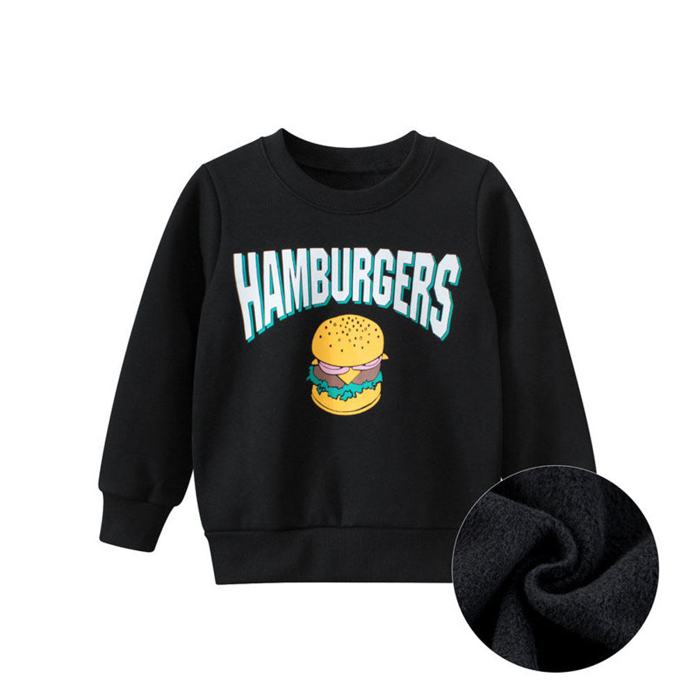MyKids-USA® Baby Boy And Girl Hamburger Print Pattern Quality Sweatshirt