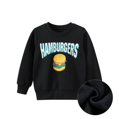 MyKids-USA® Baby Boy And Girl Hamburger Print Pattern Quality Sweatshirt