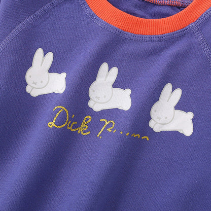 MyKids-USA® Baby Girl Rabbit Print Pattern Simple Colorblock Design Fashion Hoodie