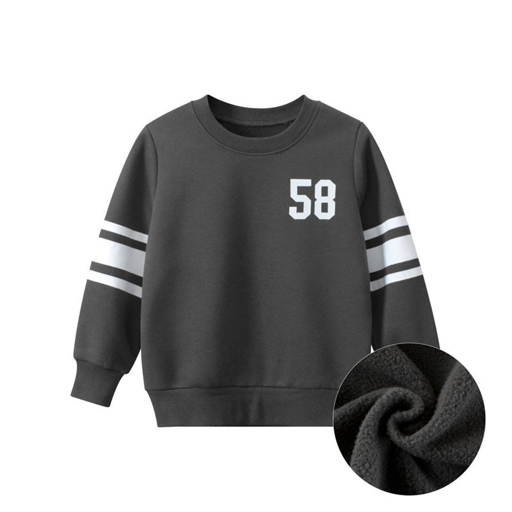 MyKids-USA® Baby Solid Color Side Striped Design Fleece Warm Hoodies