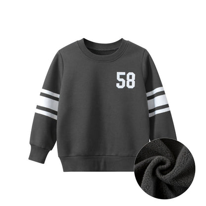 MyKids-USA® Baby Solid Color Side Striped Design Fleece Warm Hoodies