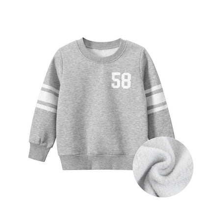 MyKids-USA® Baby Solid Color Side Striped Design Fleece Warm Hoodies