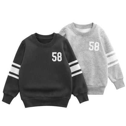 MyKids-USA® Baby Solid Color Side Striped Design Fleece Warm Hoodies
