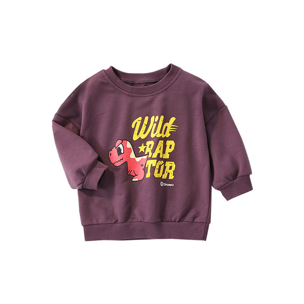 MyKids-USA® Baby Dinosaur And Letter Print Pattern Casual Cotton Hoodie