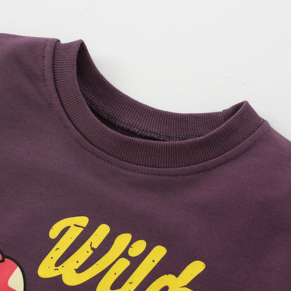 MyKids-USA® Baby Dinosaur And Letter Print Pattern Casual Cotton Hoodie