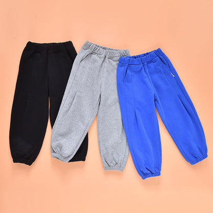 MyKids-USA® Baby Boy And Girl Solid Color Loose Casual Pants Trousers