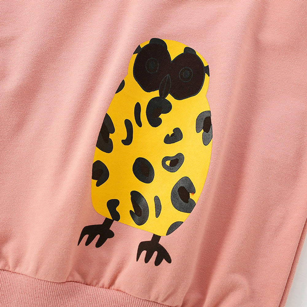 MyKids-USA® Baby Girl Cartoon Animal Pattern Solid Color Lovely Hoodie