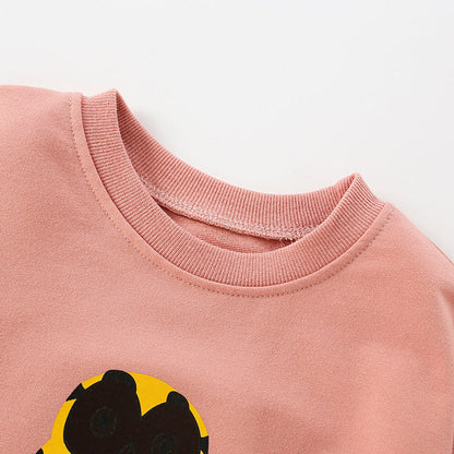 MyKids-USA® Baby Girl Cartoon Animal Pattern Solid Color Lovely Hoodie