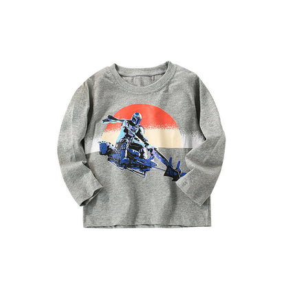 MyKids-USA® Baby Boy Print Pattern Long Sleeve Loose Shirt Top