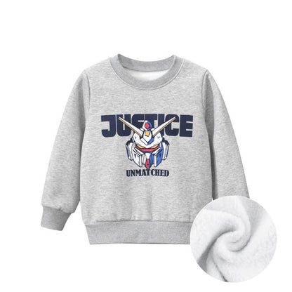 MyKids-USA® Baby Boy Cartoon & Slogan Pattern Plush Thickened Hoodies