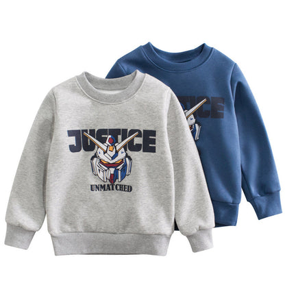 MyKids-USA® Baby Boy Cartoon & Slogan Pattern Plush Thickened Hoodies