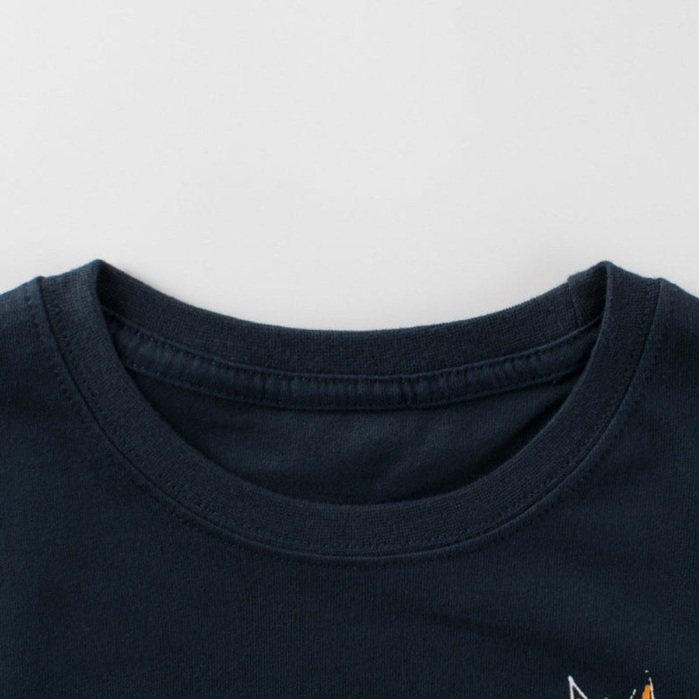 MyKids-USA® Children Colorful Print Pattern O-Neck Fashion Shirt