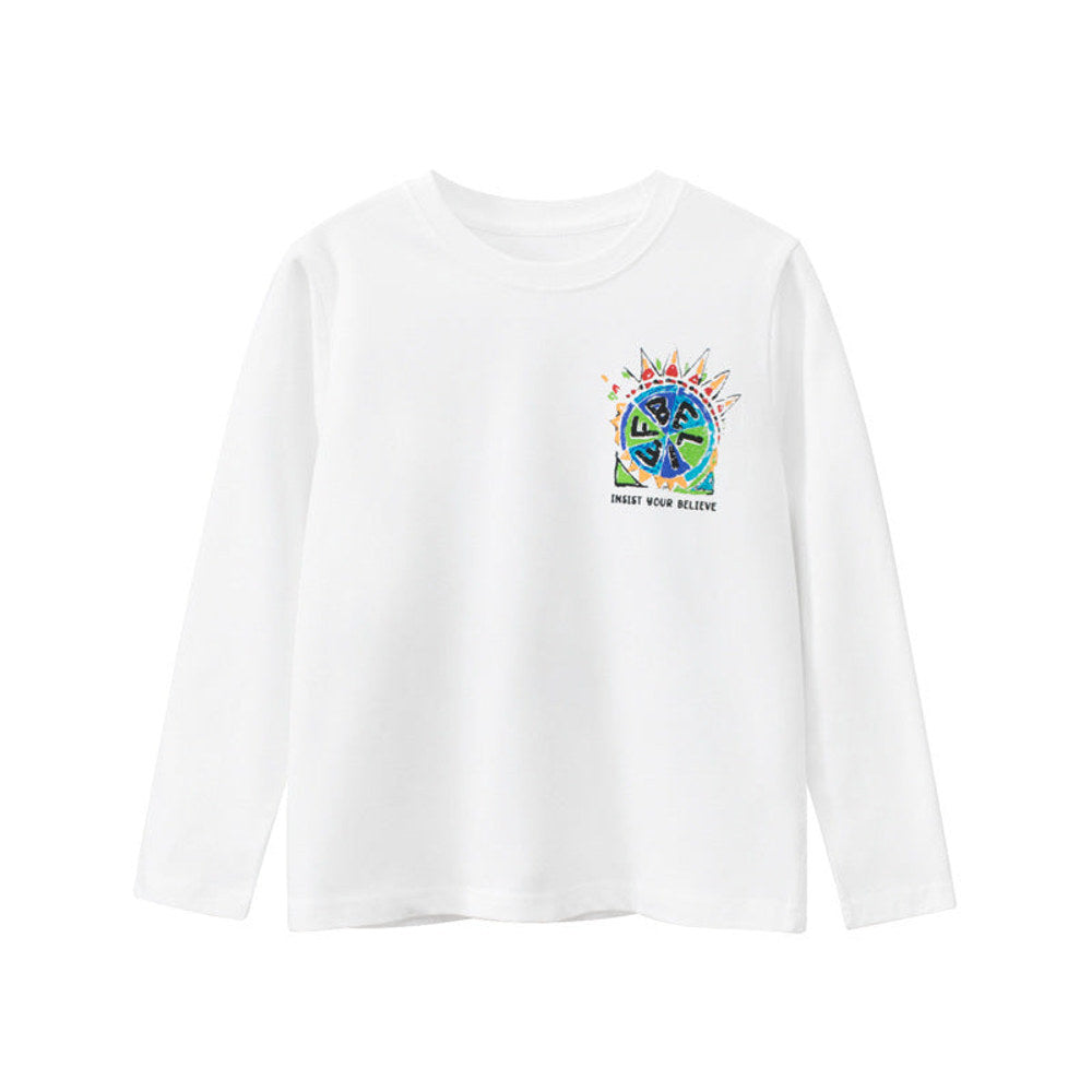 MyKids-USA® Children Colorful Print Pattern O-Neck Fashion Shirt