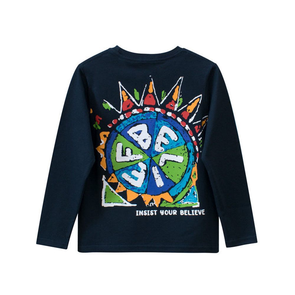 MyKids-USA® Children Colorful Print Pattern O-Neck Fashion Shirt