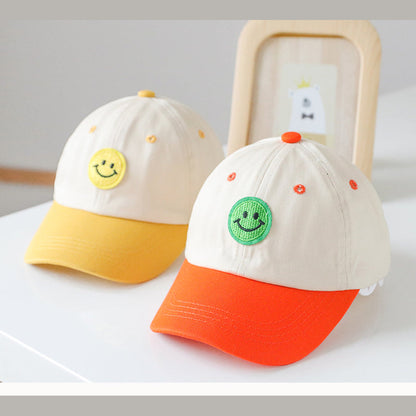 MyKids-USA® Baby Smiley Embroidered Pattern Color Matching Design Sunshade Peaked Hats