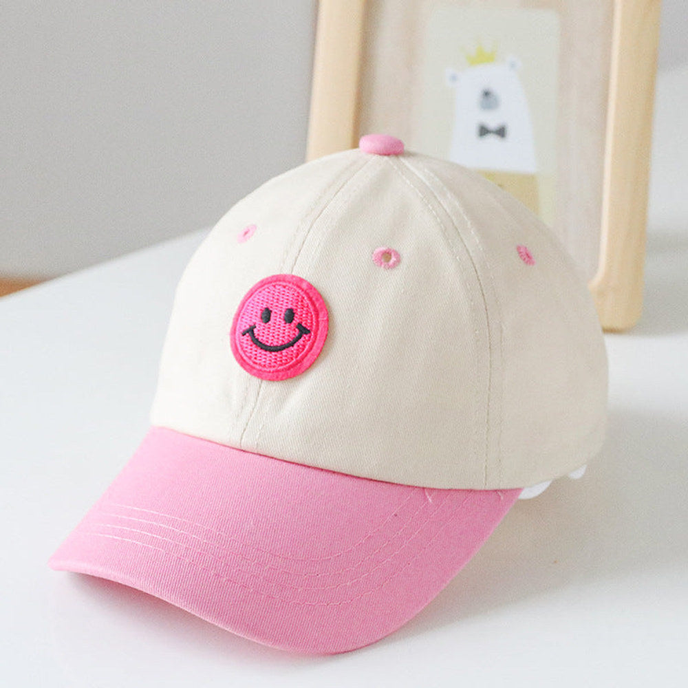MyKids-USA® Baby Smiley Embroidered Pattern Color Matching Design Sunshade Peaked Hats
