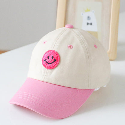 MyKids-USA® Baby Smiley Embroidered Pattern Color Matching Design Sunshade Peaked Hats