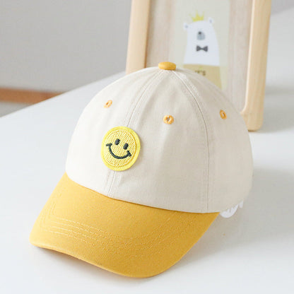 MyKids-USA® Baby Smiley Embroidered Pattern Color Matching Design Sunshade Peaked Hats