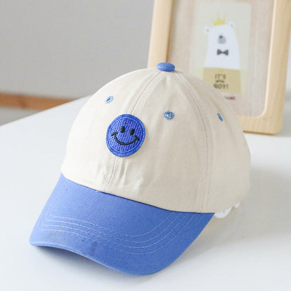 MyKids-USA® Baby Smiley Embroidered Pattern Color Matching Design Sunshade Peaked Hats