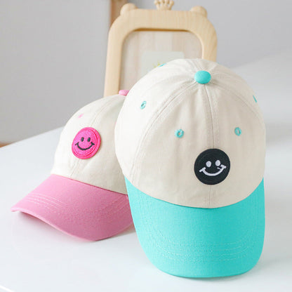 MyKids-USA® Baby Smiley Embroidered Pattern Color Matching Design Sunshade Peaked Hats
