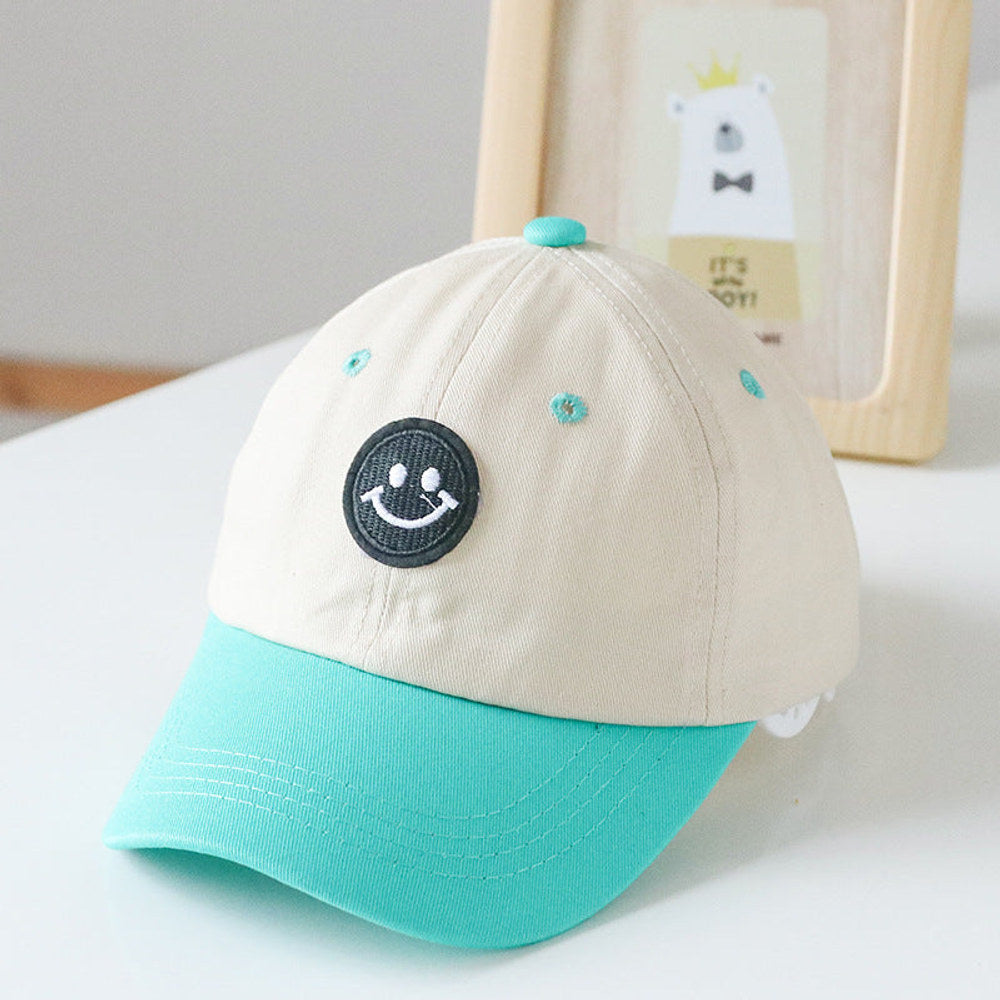 MyKids-USA® Baby Smiley Embroidered Pattern Color Matching Design Sunshade Peaked Hats
