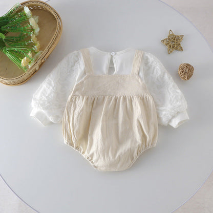 MyKids-USA® Baby Bow Patched Design Long Sleeve bodysuit