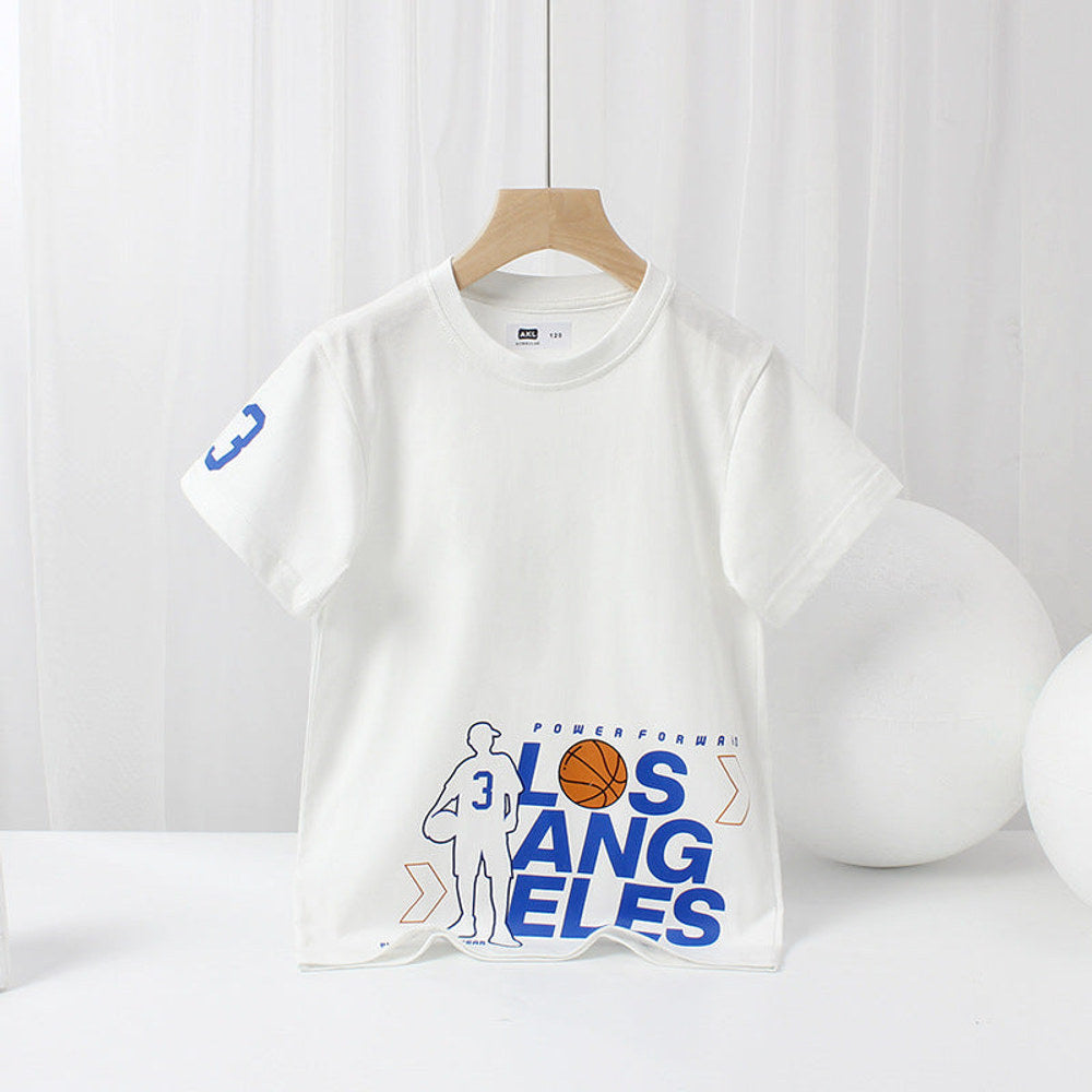 MyKids-USA® Baby Print Pattern Crewneck Short Sleeve Cotton T-Shirt