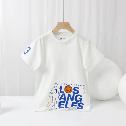 MyKids-USA® Baby Print Pattern Crewneck Short Sleeve Cotton T-Shirt