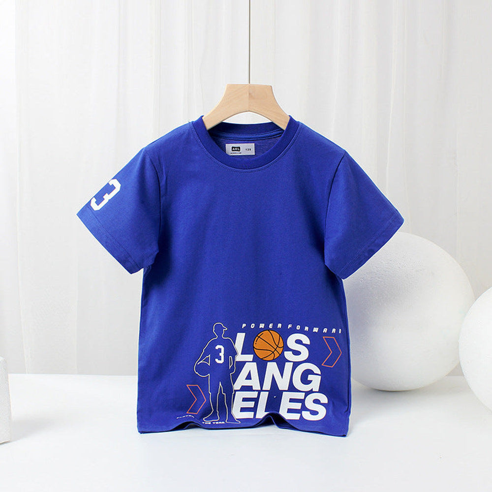 MyKids-USA® Baby Print Pattern Crewneck Short Sleeve Cotton T-Shirt