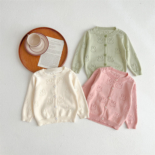 MyKids-USA® Baby Solid Color Sun Protection Sweet Knit Cardigan