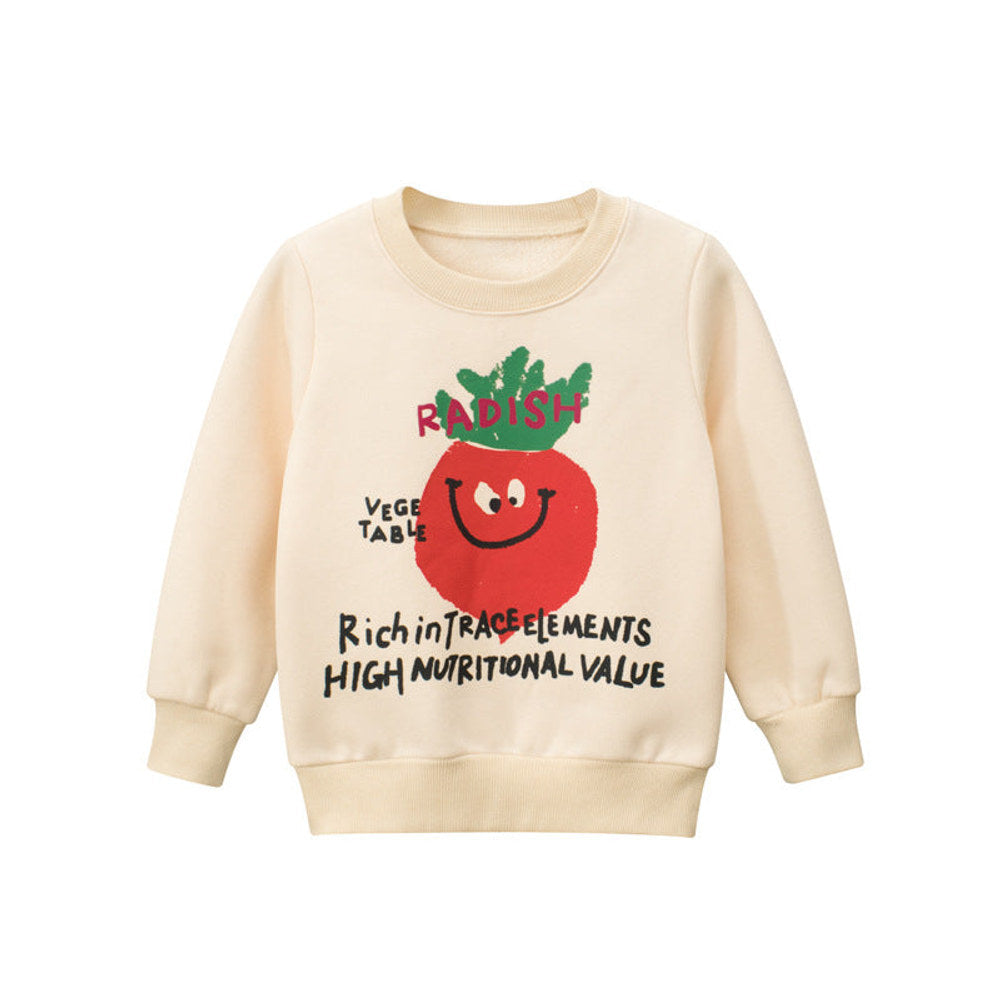 MyKids-USA® Baby Boy Cartoon Carrot And Letter Pattern Pure Cotton Warm Hoodie