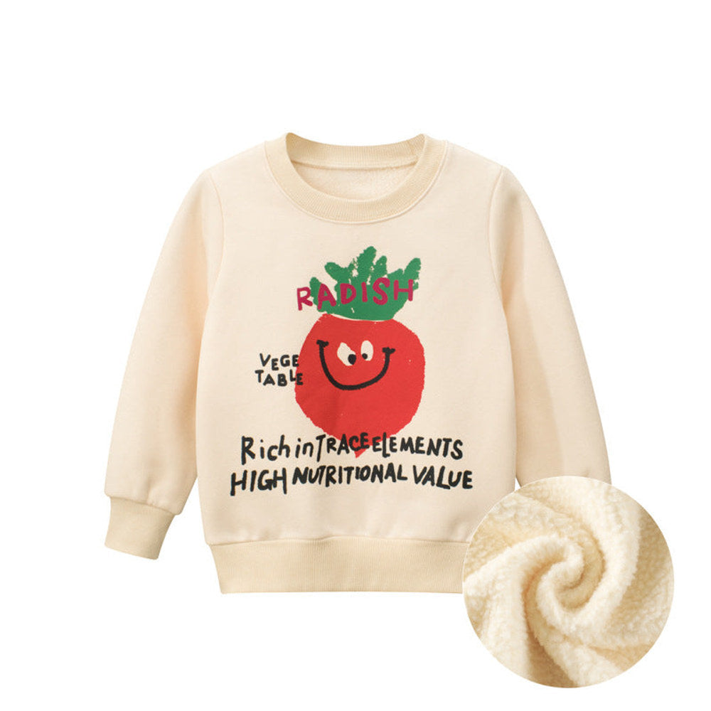MyKids-USA® Baby Boy Cartoon Carrot And Letter Pattern Pure Cotton Warm Hoodie