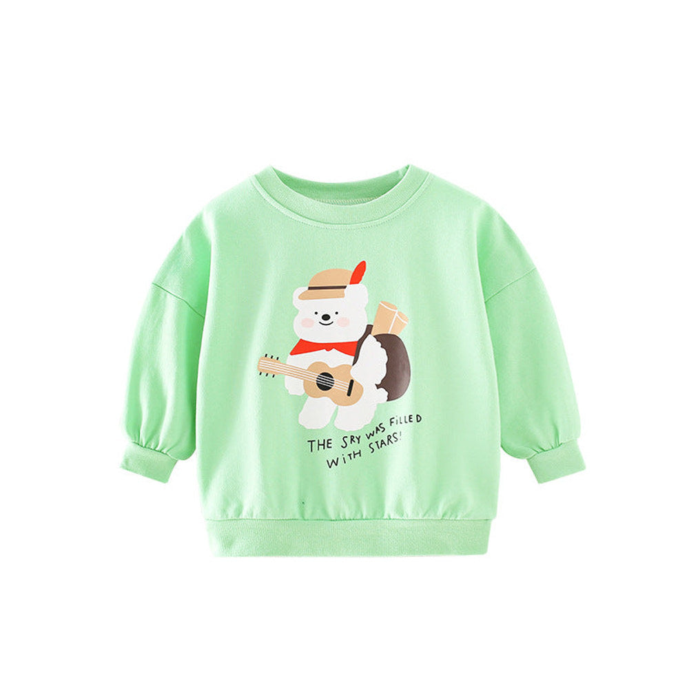 MyKids-USA® Baby Boy And Girl Violin Bear Pattern O-Neck Cotton Hoodie