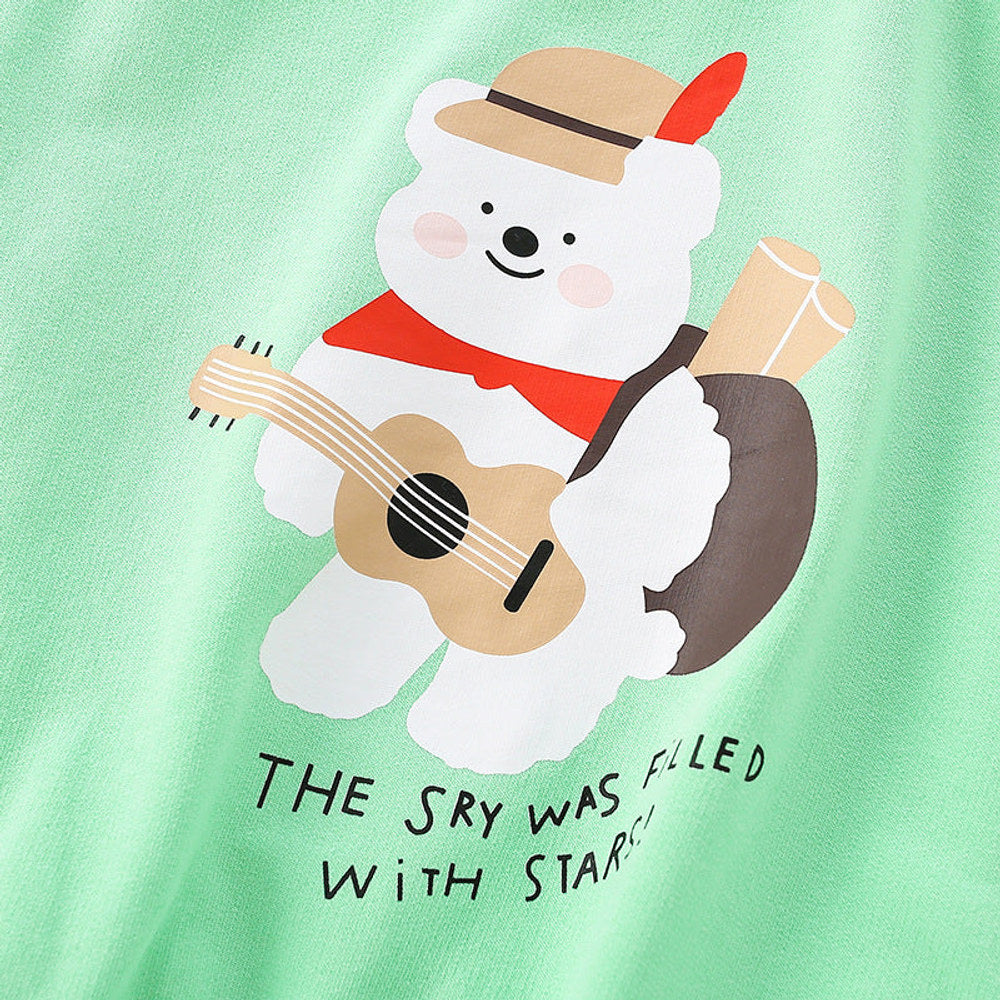 MyKids-USA® Baby Boy And Girl Violin Bear Pattern O-Neck Cotton Hoodie